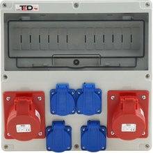 STAVEBNÍ ROZVADĚČ ELEKTRICKÝ 2 x 400V 16A/5P + 4 x 230V 16A 14M IP44
