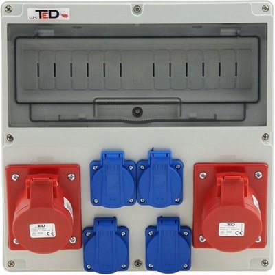 STAVEBNÍ ROZVADĚČ ELEKTRICKÝ 2 x 400V 16A/5P + 4 x 230V 16A 14M IP44