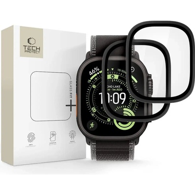 Tech-Protect 2 броя закалено стъкло за Apple Watch Ultra 49 мм - черно (5906302335640)