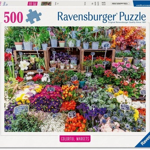 Ravensburger Пъзел Ravensburger от 500 части - Пазар за цветя във Франция (12001815)