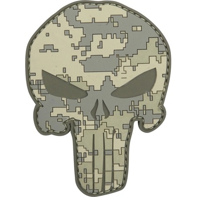 101INC Nášivka PUNISHER velcro 3D plastová ACU AT-DIGITAL