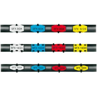 Weidmüller 1727740005 VT SFX 9/24 NE GN V0 značení kabelů Druh montáže: kabelové spony Potisknutelná plocha: 15 x 24 mm