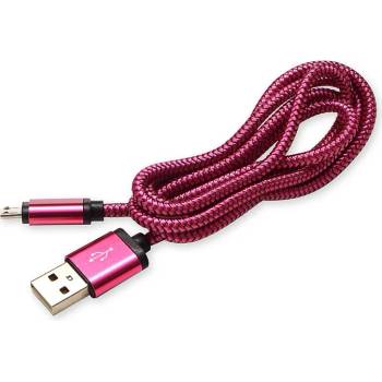 Bravas Кабел USB 2.0 Type A - Micro Type B, 1м, с оплетка цикламен (1000955)