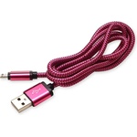 Bravas Кабел USB 2.0 Type A - Micro Type B, 1м, с оплетка цикламен (1000955)