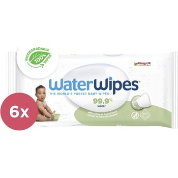 WATERWIPES Vlhčené obrúsky bez obsahu plastov 6 x 60 ks