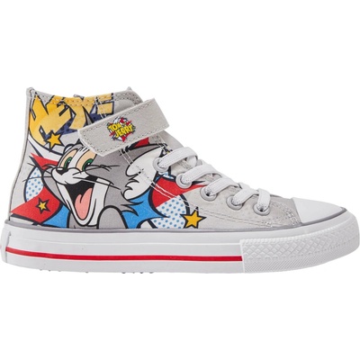 Tom And Jerry členkové detské tenisky ROBINS TOM&JERRY sivá mix biela