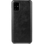 Gigapack Samsung A51 GIGAPACK Пластмасов калъф за телефон с ефект на кожа, ЧЕРЕН (GP-92680)