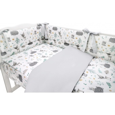 Baby Nellys 3-dílná sada Mantinel s povlečením New Forest Friends šedá 135 x 100 cm – Hledejceny.cz