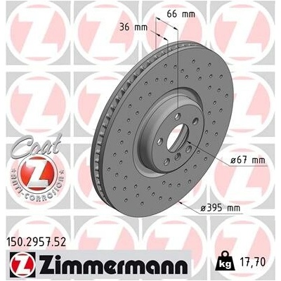 Brzdový kotúč ZIMMERMANN 150.2957.52 (150295752)