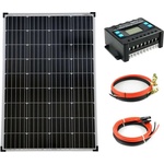 Solartronic Пълен комплект 1x100W монокристален панел, 20A контролер за зареждане 12V / 24V кабел (1000100M20)