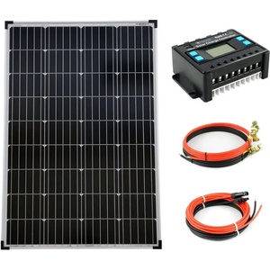 Solartronic Пълен комплект 1x100W монокристален панел, 20A контролер за зареждане 12V / 24V кабел (1000100M20)