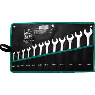 GK Tools sada plochých klíčů chrom 12 dílů 6-32 mm P16033/P