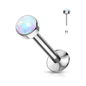 Šperky4U Labreta PUSH IN bílý opál LB0016-OP17-1208