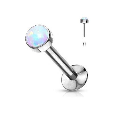 Šperky4U Labreta PUSH IN bílý opál LB0016-OP17-1208