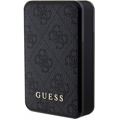 GUESS PU 4G Power Bank 10000 mAh 18W - преносима външна батерия с USB-C порт, USB-A изход и технология за бързо зареждане (черен)