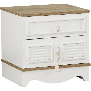 Нощно шкафче Luna бяло и розово
