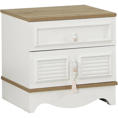 Нощно шкафче Luna бяло и розово