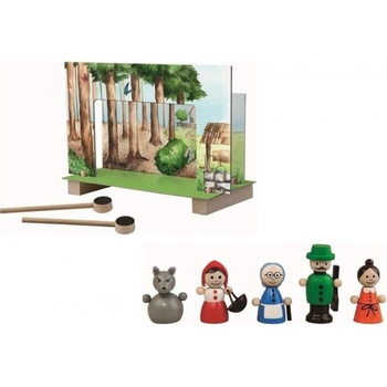 Detoa Divadlo Červená Karkulka magnetické dřevěné s figurkami v krabici 34x23x3 cm