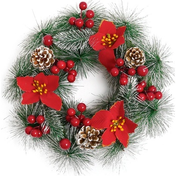 4Home Vianočný veniec Poinsettia 32 cm