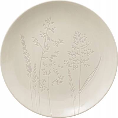 ELSA JEDÁLENSKÝ TANIER Z KAMENINY, VZOR POĽNÉ KVETY, BIELY 27 CM