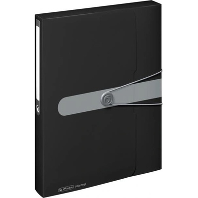 Plastový box s gumičkou Herlitz Easy Orga A4 PP čierny
