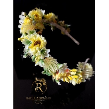 Image 1 of Radi handmade Ежедневна диадема с жълти малки слънчогледи (569)