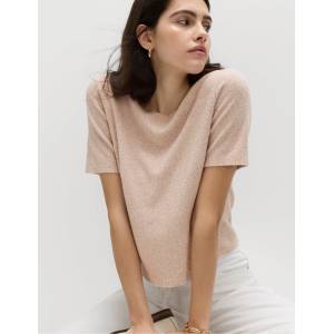 Marks & Spencer Плетена върхна част с тесен крой букле, с висок процент памук Marks & Spencer кремава Marks & Spencer | Bezhov | ЖЕНИ | S