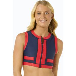 Rip Curl Coco Жилетка с къс ръкав Горна част на бански костюм червено/тъмно синьо