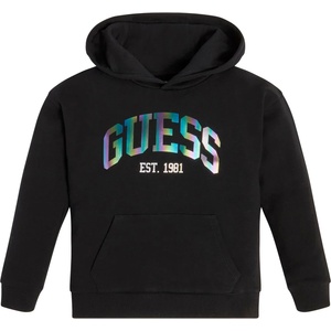 GUESS Черен суичър с качулка и цветен надпис Guess за момиче - moliv - 51,75 лв
