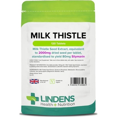 Lindens Health + Nutrition Milk thistle 100 mg 120 tabliet
