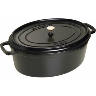 Staub Oválny liatinový hrniec s pokrievkou Cocotte, čierna, 29 cm / 4,2 l 1003928