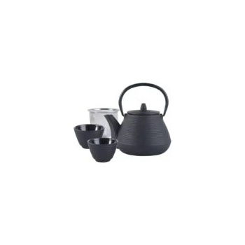 Kinghoff Чугунен чайник с 2 чаши Kinghoff KH 1846, 1 l, Филтър, Индукция, Черен (9999KH1846)