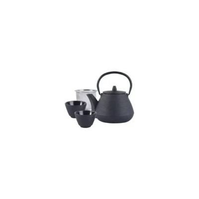 Kinghoff Чугунен чайник с 2 чаши Kinghoff KH 1846, 1 l, Филтър, Индукция, Черен (9999KH1846)