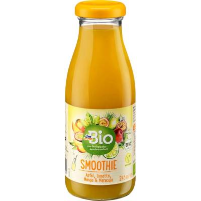 dmBio smoothie jablko, limetka, mango & maracuja 245 ml