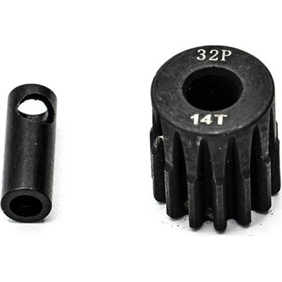 KONECT Ocelový motorový pastorek 14 zubů modul 32DP s 5 mm vrtáním a 3,17 mm adaptérem
