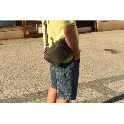 Kubát Kožená ručně šitá pánská taška Crossbody modro šedá Ham 5457662hun