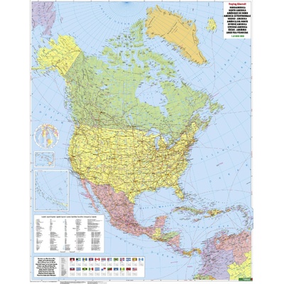 Severná Amerika politická 1: 8 000 000 lamino+ lišta Freytag&Berndt