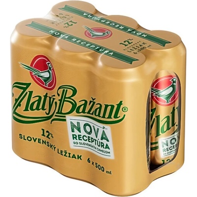Zlatý Bažant pivo 12° 6 x 0,5 l (plech)