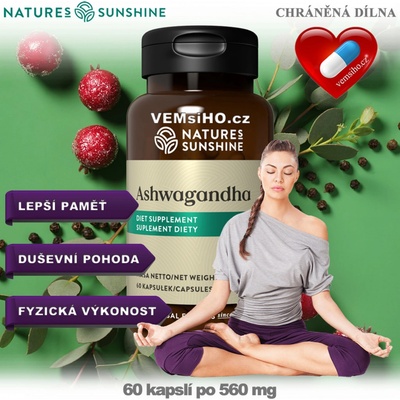 Nature’s Sunshine ASHWAGANDHA Withanie 60 kapslí po 560 mg