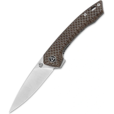 QSP knife Leopard Liner Lock 14C28N, zavírací s klipem, hnědá mikarta QS135-D