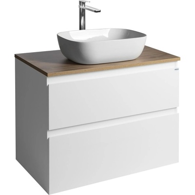 AQUALINE ALTAIR skříňka s deskou 78,5 cm, bílá/dub emporio AI280-02