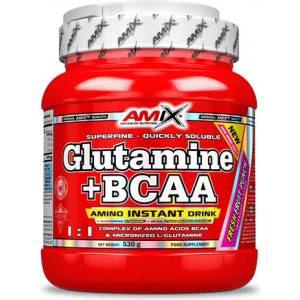 Amix Nutrition Глутамин + bcaa / Ароматизиран - Лимон и лайм / 530 г