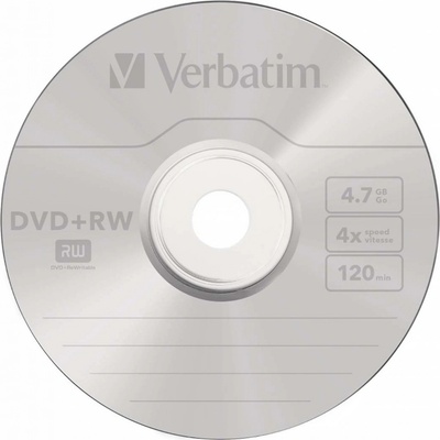 Verbatim DVD+RW 4,7GB 4x, SERL, cakebox, 25ks (43489) – Sleviste.cz