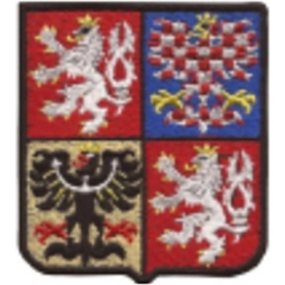 Nášivka znak České republiky 7x8 cm suchý zip - barevná