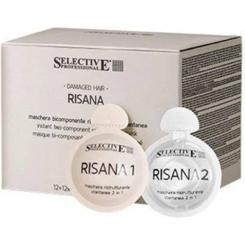 Selective Professional Моментална двукомпонентна реструктурираща маска Selective Damaged Hair Risana Instant Restructuring Mask 12бр х 15мл