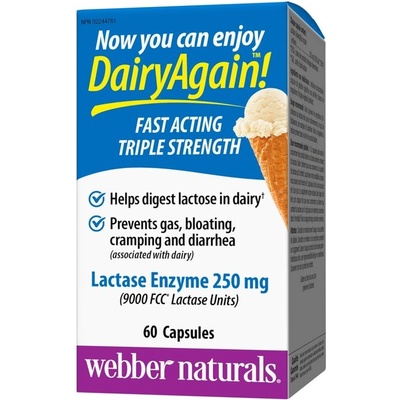 Webber Naturals Лактаза Ензим 250 mg 60 капсули | Webber Naturals (3209 WN)