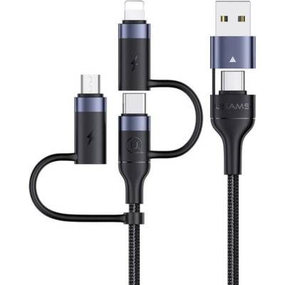 Usams SJ547USB01 USB nabíjací A+C – Lightning – microUSB – type-C 1,2m
