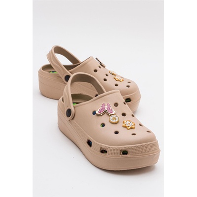 Moda Trend Дамски чехли тип сабо - Бежови #385462 (385462_Бежов)