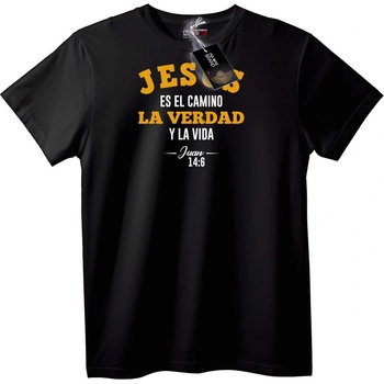 NOONEBRAND Тениска Исус е Пътят, Истината и Животът - 5XL, Black