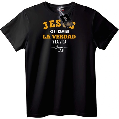 NOONEBRAND Тениска Исус е Пътят, Истината и Животът - 5XL, Black